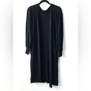 🛑SOLD🛑Black Longline Open Front Brushed Duster Cardigan Size Small/Medium